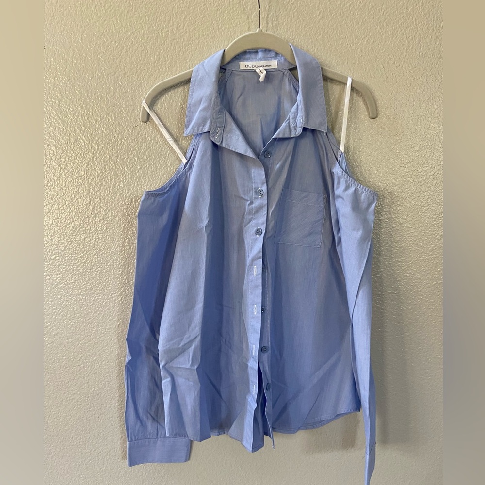 BCBGeneration Women's Light Blue Button Down Shirt